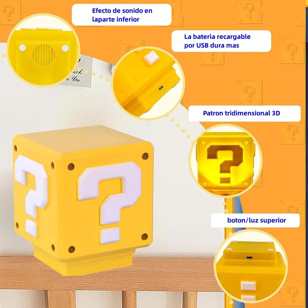 Mario Bros lampara noche con sonido