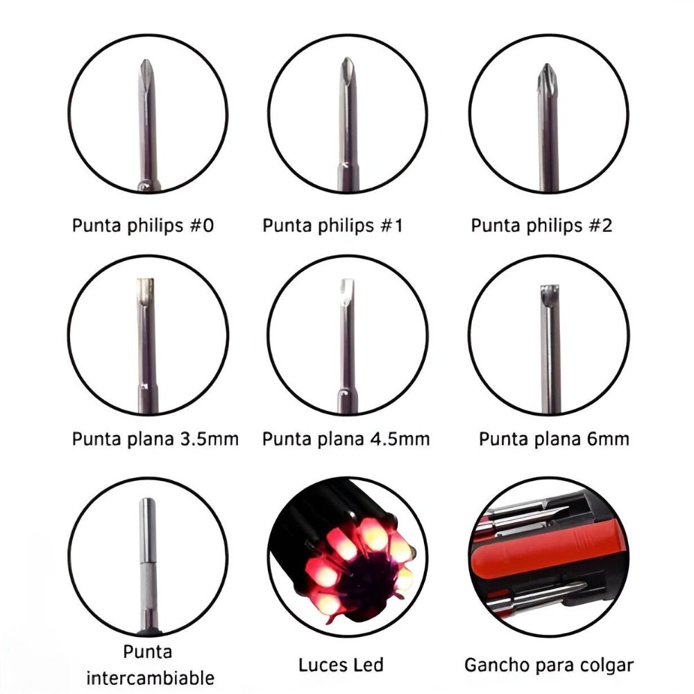 Destornillador 8 en 1