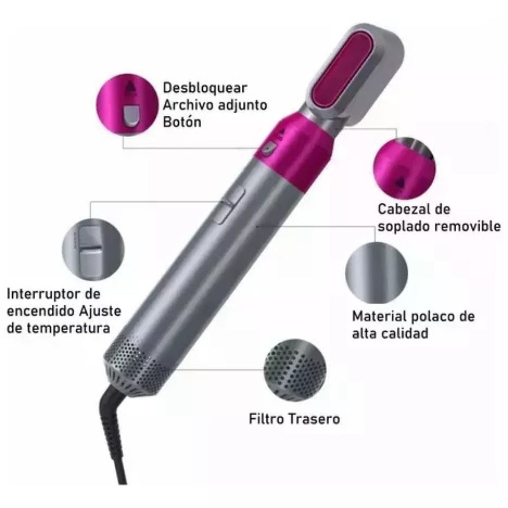 Cepillo Secador Rizador 5 en 1