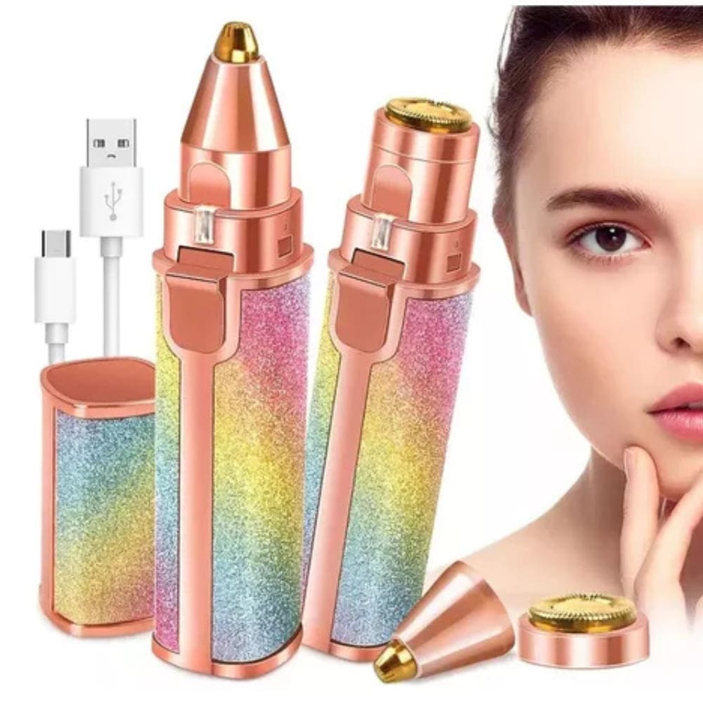 Depilador Facial Vello 2 En 1 Cejas Recargable Azul