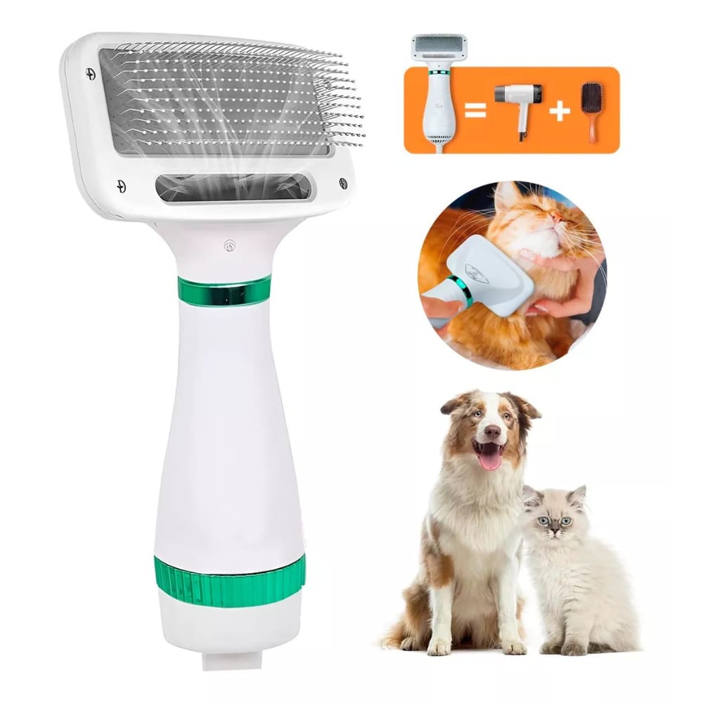 Cepillo Secador 2 en 1 Quita Pelos y Pelusas para Mascotas