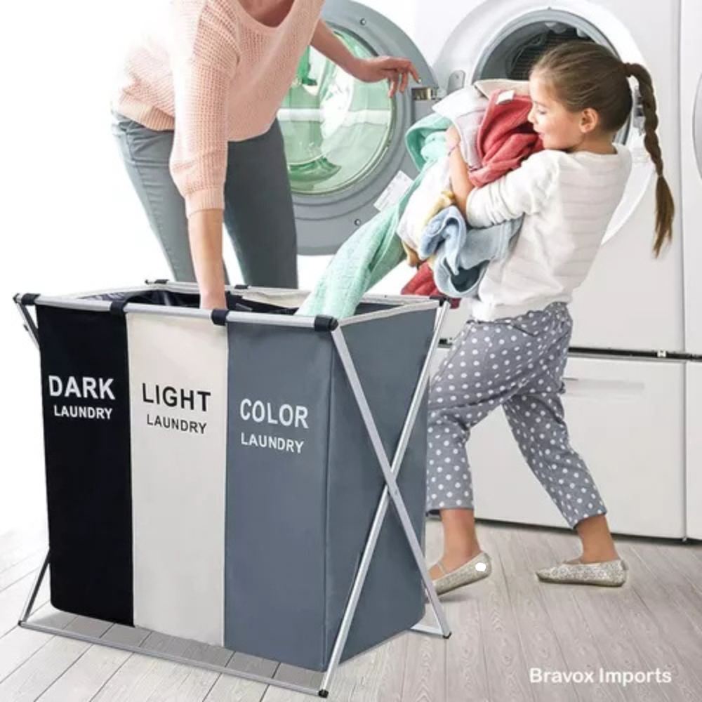 Cesto de ropa triple