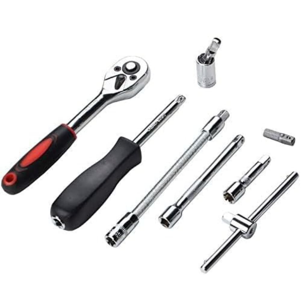 Juego de Copas 46 Piezas Caja de Herramientas para Hogar, Moto y Auto