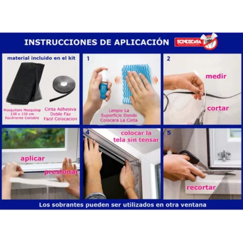 Cortina Mosquitero Adhesivo Tela Ventana Insectos 130x150cm