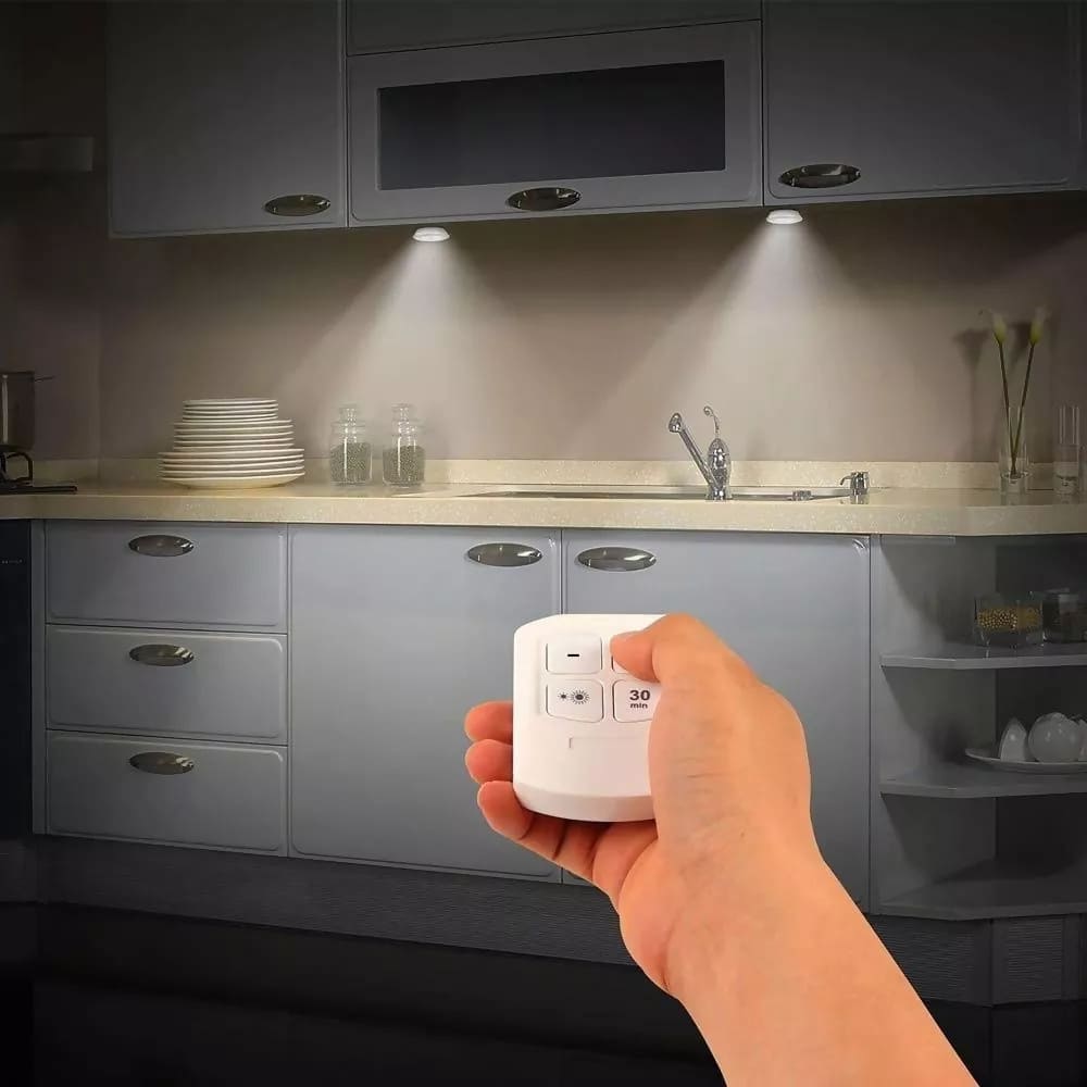 Kit de Luces LED Blancas Inalámbricas con Control Remoto x3