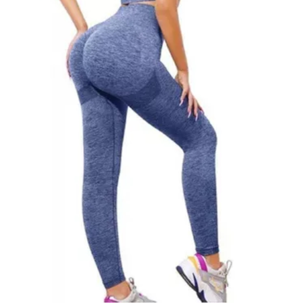 Calza Seamless Push Up Azul