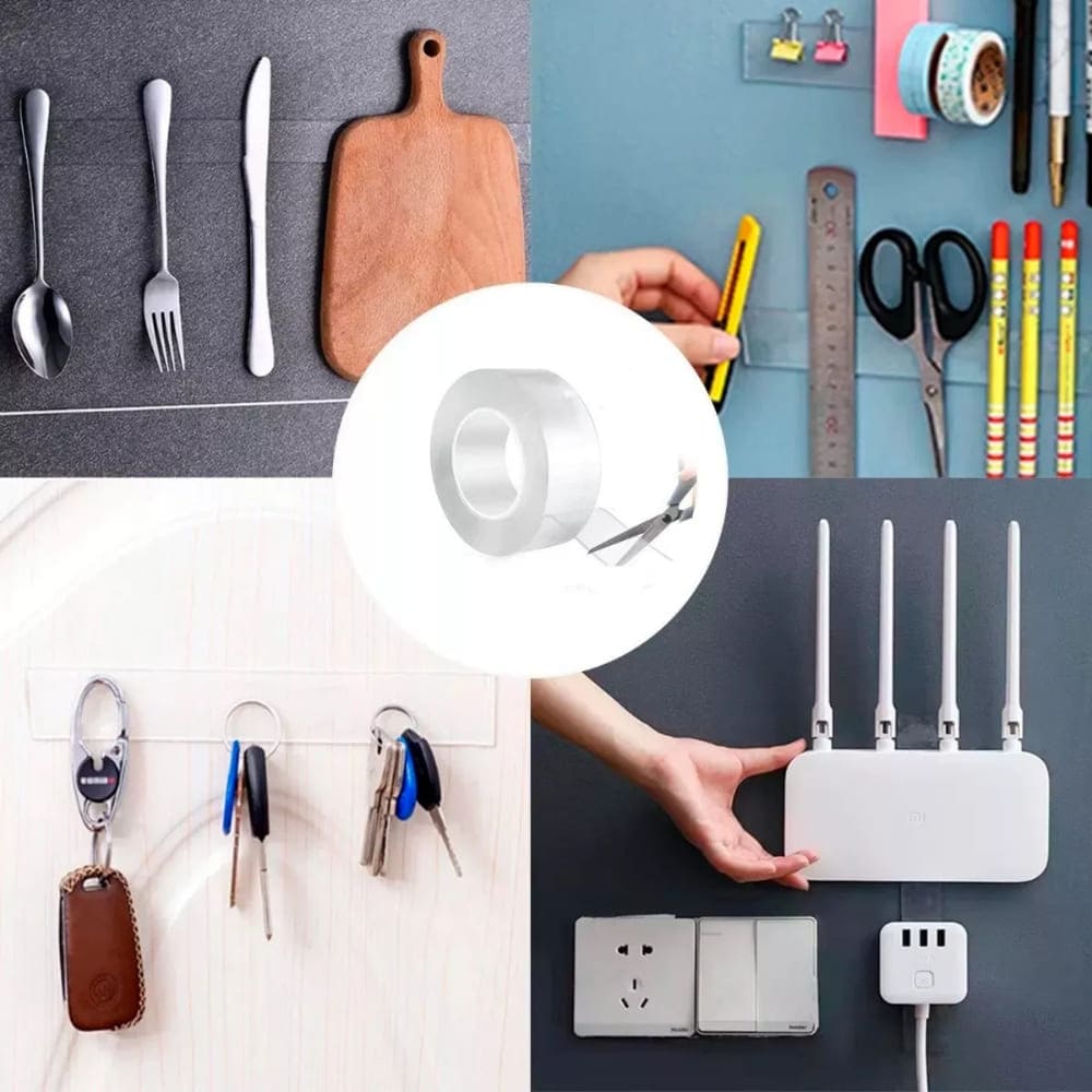 Cinta Doble Faz Transparente 3 metros