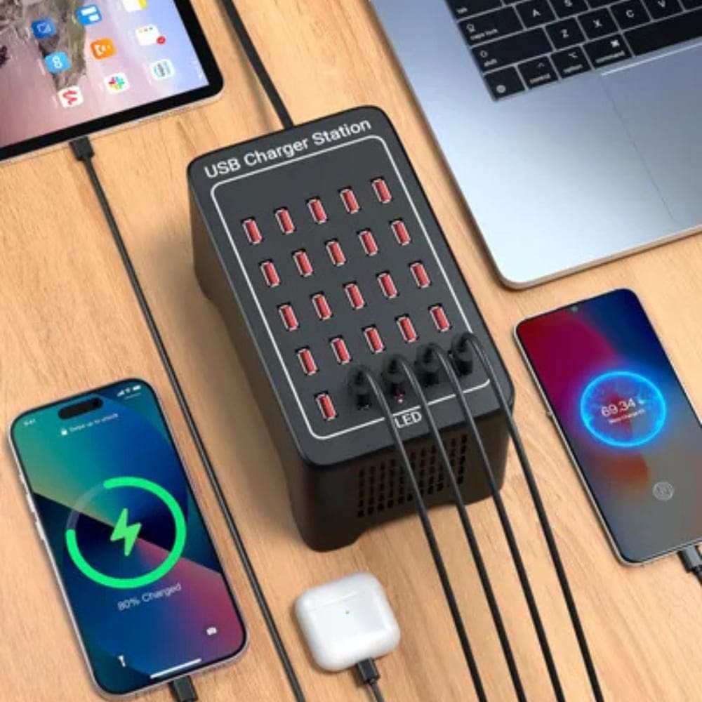 Estación de Carga USB Rápida con 20 Puertos