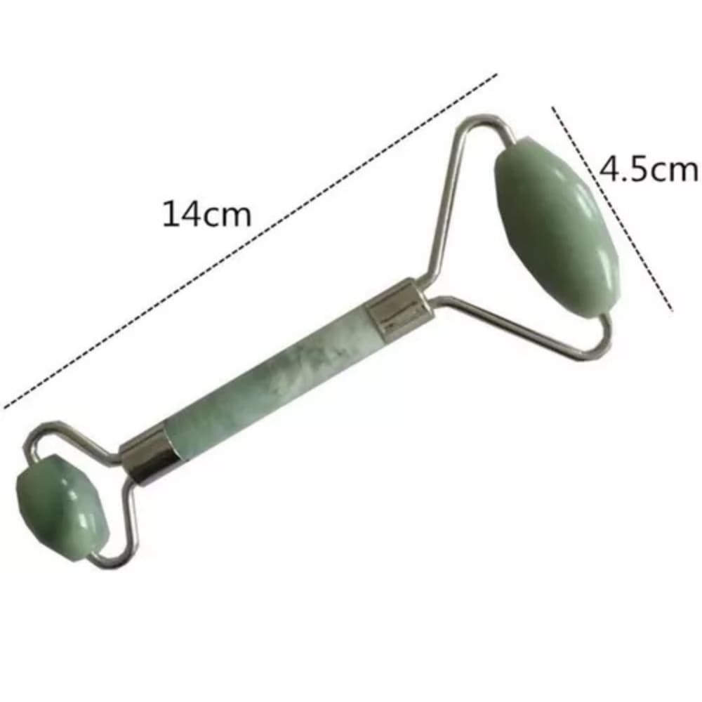 Rodillo Doble Masajeador De Piedra Jade Natural