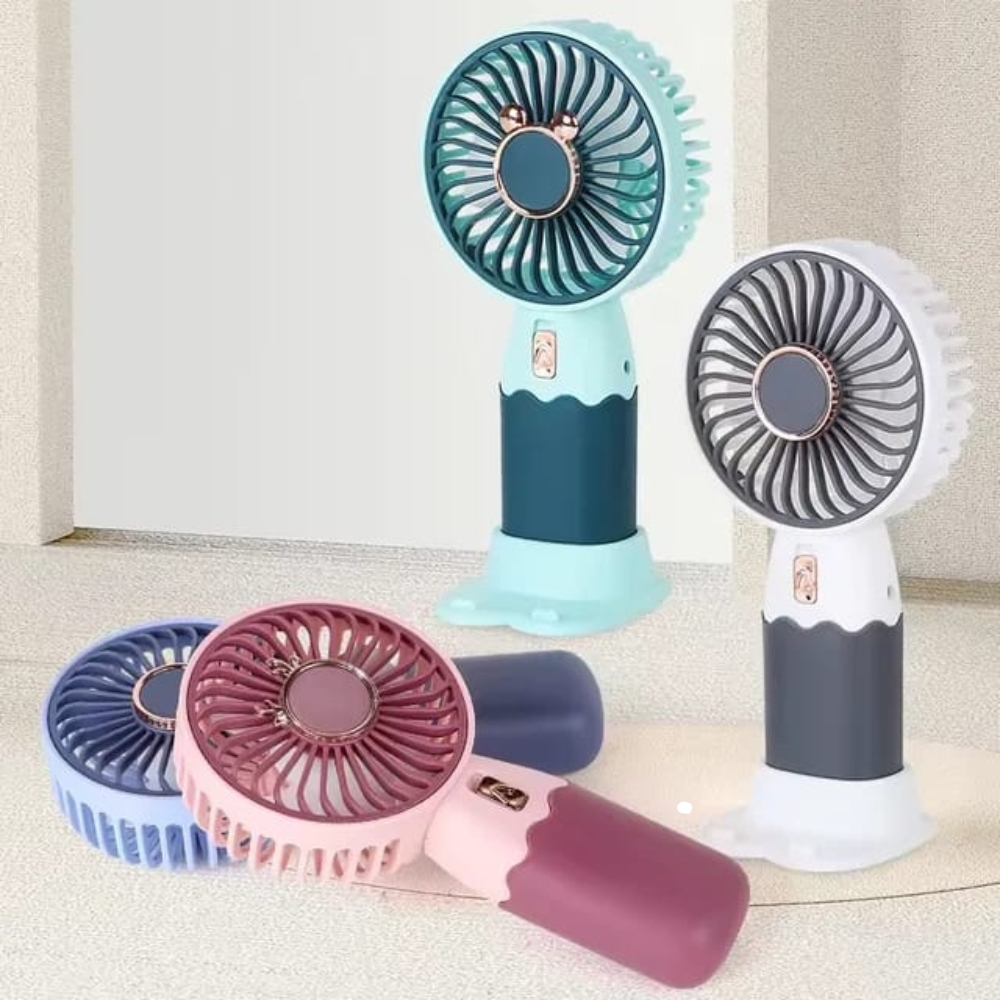 Ventilador Portátil con Soporte Recargable