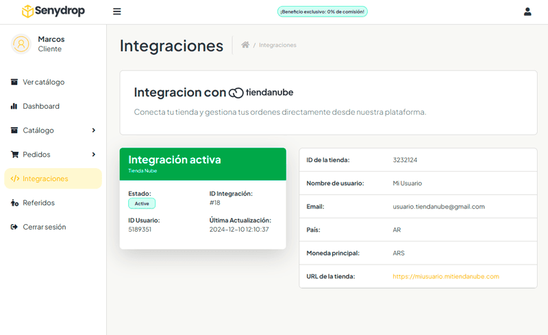 Integración TiendaNube